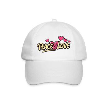 Peace & Love Hearts Logo - Casquette classique - blanc/blanc - Devant