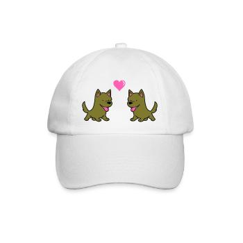 hund comic liebe - Baseballkappe - Weiß/Weiß - Vorne