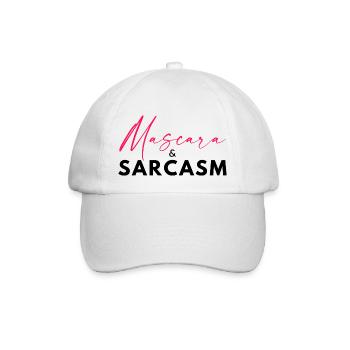 Mascara & Sarkasmus – Hot Girl Energy Lustiges Zitat -K - Baseballkappe - Weiß/Weiß - Vorne