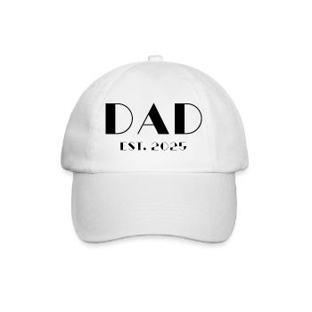Dad Est 2025 - Baseballkappe - Weiß/Weiß - Vorne