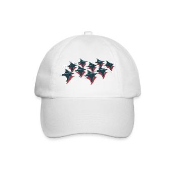 Manta Rochen Schwarm – Elegante Unterwasserwelt - Baseballkappe - Weiß/Weiß - Vorne