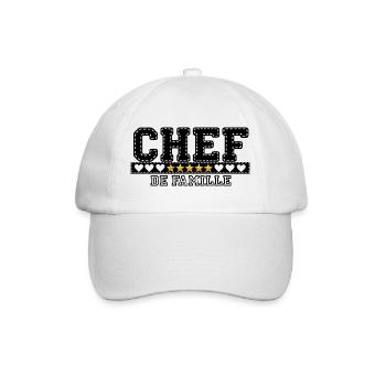T SHIRT HUMORISTIQUE CHEF DE FAMILLE  - Casquette classique - blanc/blanc - Devant