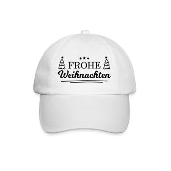 Frohe Weihnachten! - Baseballkappe - Weiß/Weiß - Vorne