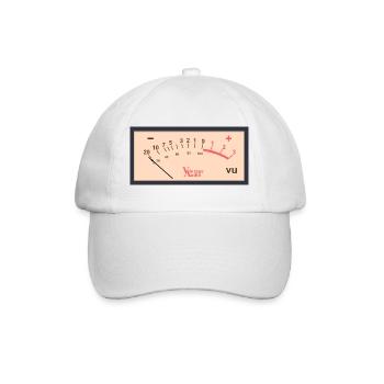 Vintage Audio VU Meter Design - Baseball Cap - white/white - Front