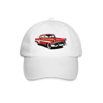 Retro Classic US Car Print - Baseball Cap - white/white - Front
