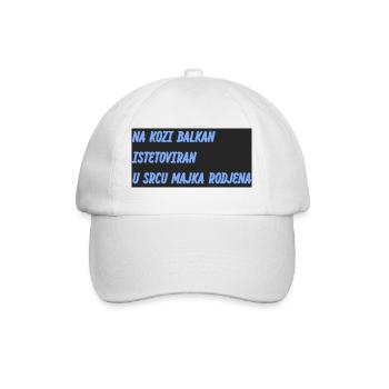 Balkan slogan in blue on black - Baseball Cap - white/white - Front