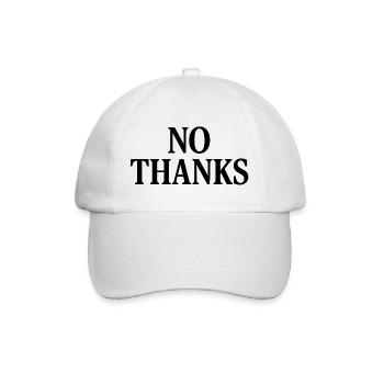 no thanks - Baseball Cap - white/white - Front