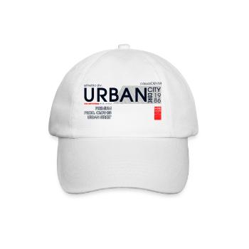 Urbane Denim-Skyline - Baseballkappe - Weiß/Weiß - Vorne