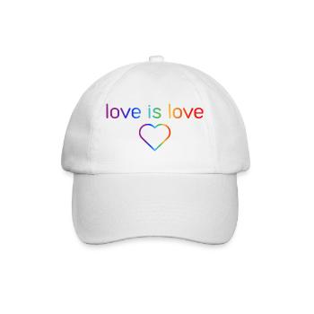 LOVE IS LOVE, LGBTQ+ RAINBOW COLORS - Baseball Cap - white/white - Front