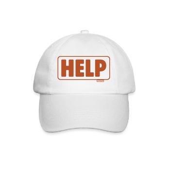 Emergency Sign Retro Design Help - Baseball Cap - white/white - Front