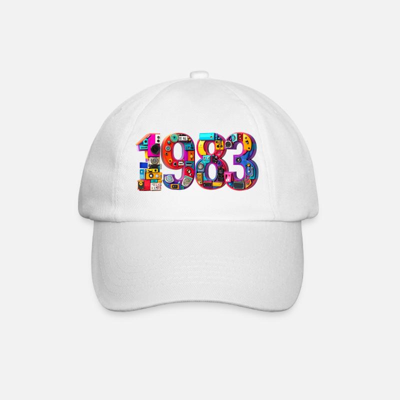 1983 – Mariage, date de naissance, année, diplôme d’études secondaires - Casquette classique - blanc/blanc