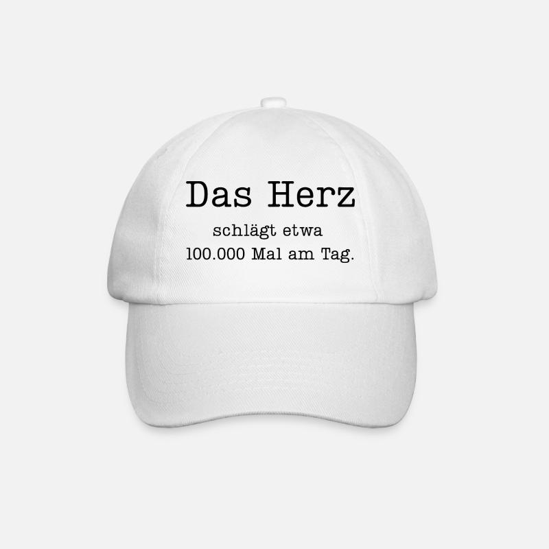 Science Snack Typewriter: Das Herz schlägt - Baseballkappe - Weiß/Weiß
