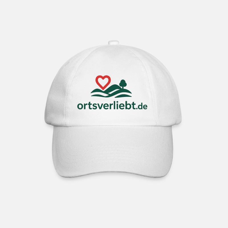 Ortsverliebt.de - Tshirt  - Baseballkappe - Weiß/Weiß
