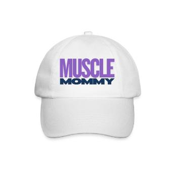 Muscle Mommy Premium T-Shirt - Baseballkappe - Weiß/Weiß - Vorne