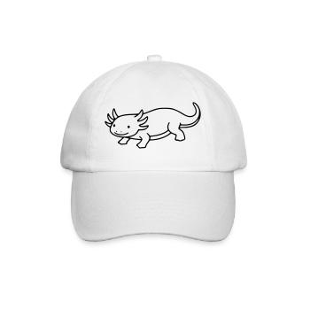 Dessin au trait d’axolotl | Amphibien minimaliste - Casquette classique - blanc/blanc - Devant