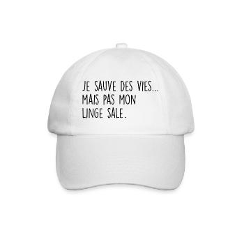 Je sauve des vies… mais pas mon linge sale - Casquette classique - blanc/blanc - Devant