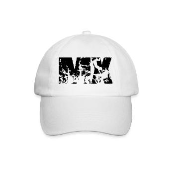 Klassisches MX Motocross Design – Power & Style - Baseballkappe - Weiß/Weiß - Vorne