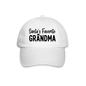 Santa's Favorite Grandma - Baseballkappe - Weiß/Weiß - Vorne