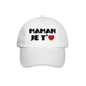 Mama Ich liebe dich – Muttertag - Baseballkappe - Weiß/Weiß - Vorne