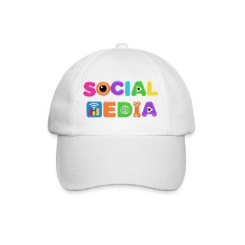 Bunte Social Media Pop Art - Baseballkappe - Weiß/Weiß - Vorne
