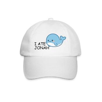 I Ate Jonah – Witziger Bibel Wal für Kinder - Baseballkappe - Weiß/Weiß - Vorne