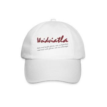 Woidviatla Script Logo - Baseballkappe - Weiß/Weiß - Vorne