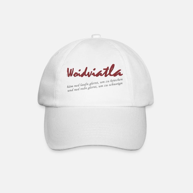 Woidviatla Script Logo - Baseballkappe - Weiß/Weiß