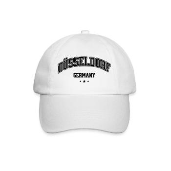 Lettrage rétro de Düsseldorf, Allemagne à l’étrave - Casquette classique - blanc/blanc - Devant
