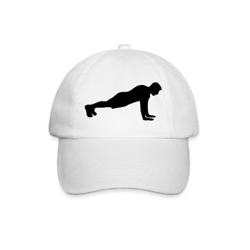 Liegestütz Fitness Silhouette - Baseballkappe - Weiß/Weiß - Vorne
