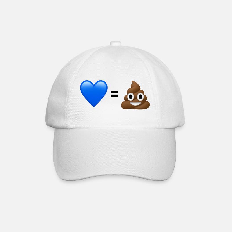 AfD ist Kacke - 💙 = 💩 (Bright Design) - Baseballkappe - Weiß/Weiß