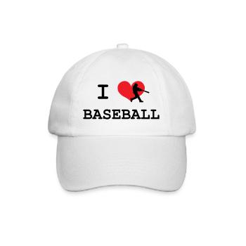 Ich liebe Baseball - Baseballkappe - Weiß/Weiß - Vorne
