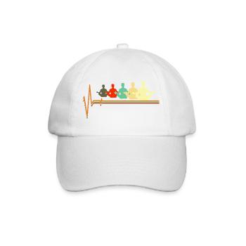 Yoga Battement de cœur Méditation rétro Namasté - Casquette classique - blanc/blanc - Devant