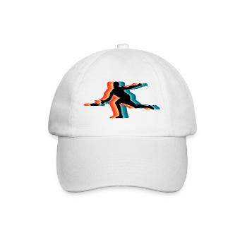 Frisbee Player Retro Silhouette Vintage Flying Dis - Baseballkappe - Weiß/Weiß - Vorne
