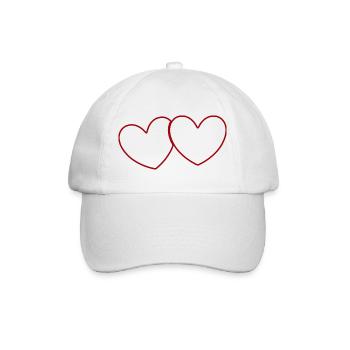 2 Red Hearts Heart Gift Valentine's Day - Baseball Cap - white/white - Front