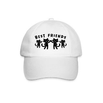 Beste Freunde Katzen - Baseballkappe - Weiß/Weiß - Vorne