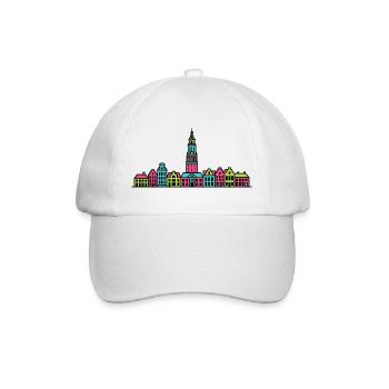 Groningen City Skyline Martinitoren Line Art - Baseball Cap - white/white - Front