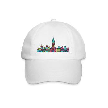 Ligne de la silhouette de la ville de Nimègue Waal Bridge - Casquette classique - blanc/blanc - Devant