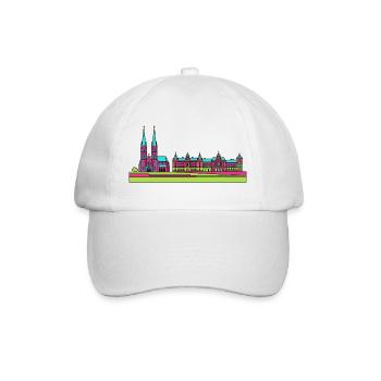 Silhouette de la ville de Szczecin Wały Chrobrego Art - Casquette classique - blanc/blanc - Devant
