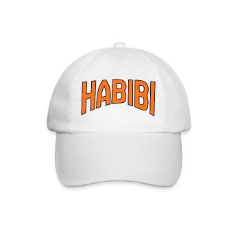 Habibi Curve Lettering Print - Baseball Cap - white/white - Front