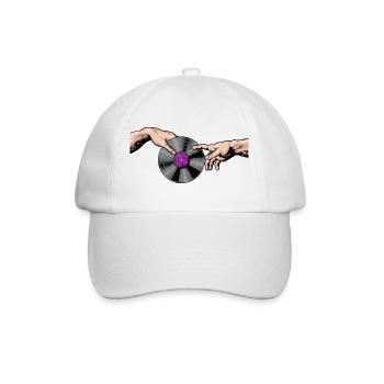 Mains touchant l’art d’un disque vinyle - Casquette classique - blanc/blanc - Devant