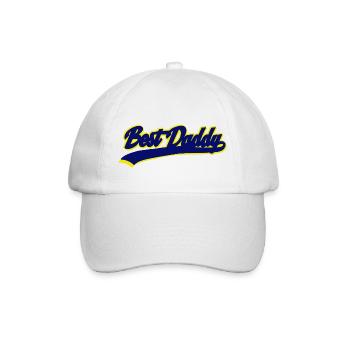 Beste Daddy Retro Sport Typografie - Baseballkappe - Weiß/Weiß - Vorne