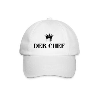 Der Chef Krone Chef Geschenke - Baseballkappe - Weiß/Weiß - Vorne