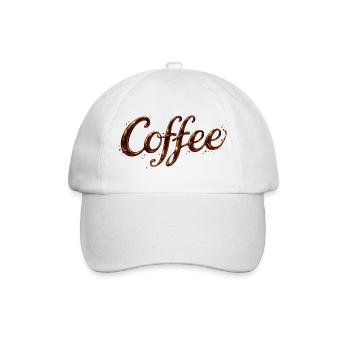 Coffee Lettering Coffee Illustration - Baseball Cap - white/white - Front