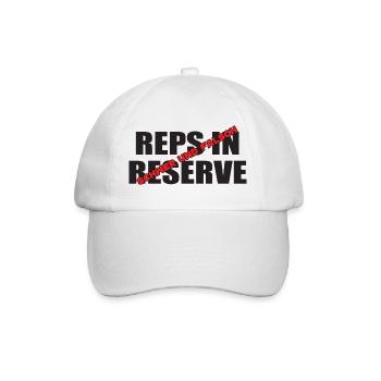 Reps_in_Reserve_Schwer_und_falsch_bodybuilding_ - Baseballkappe - Weiß/Weiß - Vorne