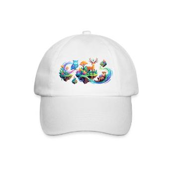 Magical Animals Enchanted Forest Cool Kids Forest Motif - Baseball Cap - white/white - Front