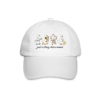 Lustiges Mama-Gänse-Hemd – Geschenk der Käse-Mama - Baseballkappe - Weiß/Weiß - Vorne