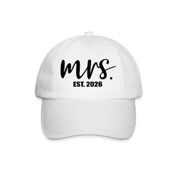 Minimalismus-Braut Mrs. 2026 - Baseballkappe - Weiß/Weiß - Vorne