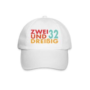 32. Geburtstag Geschenkidee - Baseballkappe - Weiß/Weiß - Vorne