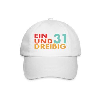 31. Geburtstag Geschenk Retro - Baseballkappe - Weiß/Weiß - Vorne