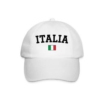 Italien Flagge Design Schwarz - Baseballkappe - Weiß/Weiß - Vorne